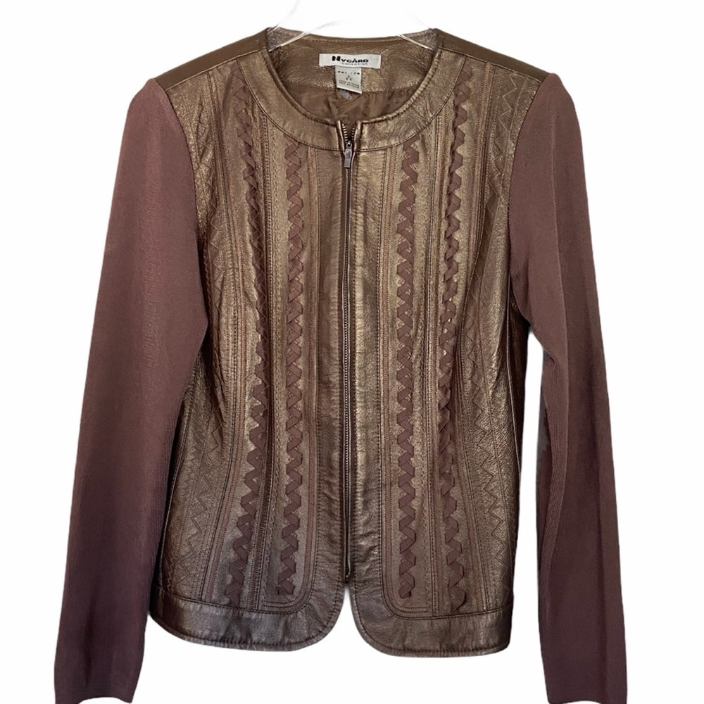 NYGARD Collection. Metallic Brown Leather Jacket S